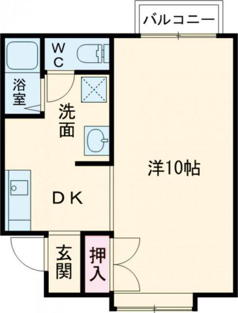 アルフィーハイツ(1DK/1階)の間取り写真