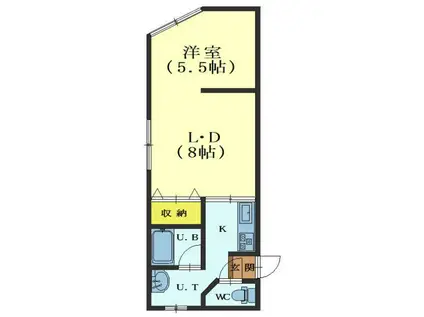 VILLA ANGEL(1LDK/2階)の間取り写真