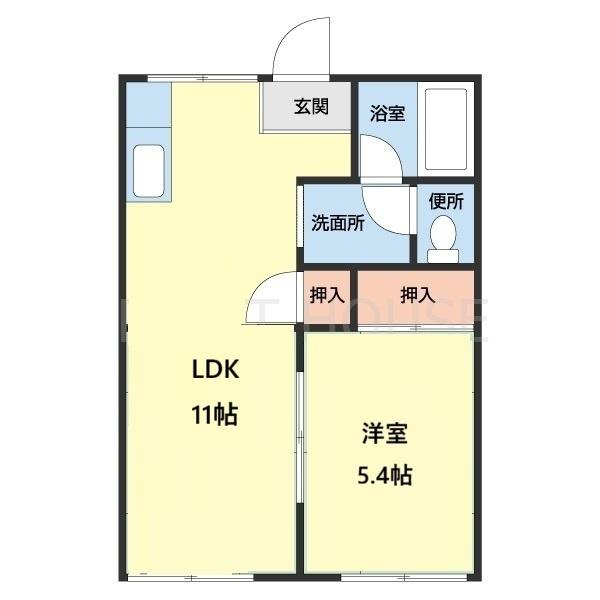 タウニィ料理松(1LDK/1階)の間取り写真