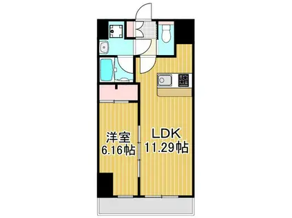 プレジオ西新井(1LDK/11階)の間取り写真