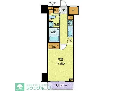 ジェノヴィア目黒南グリーンヴェール(1K/7階)の間取り写真