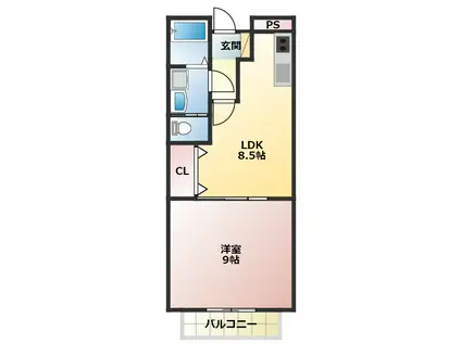 シャルマンドミール(1LDK/1階)の間取り写真