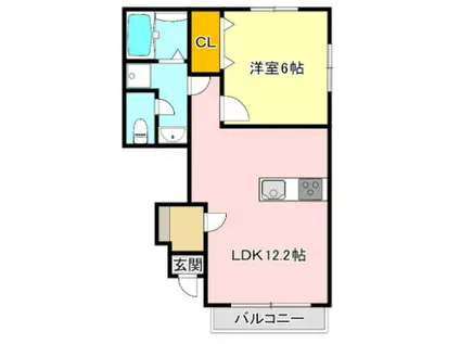 K-IDEAL TOSUII A棟(1LDK/1階)の間取り写真