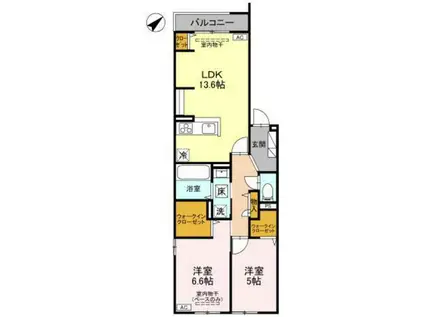 FARO(2LDK/1階)の間取り写真