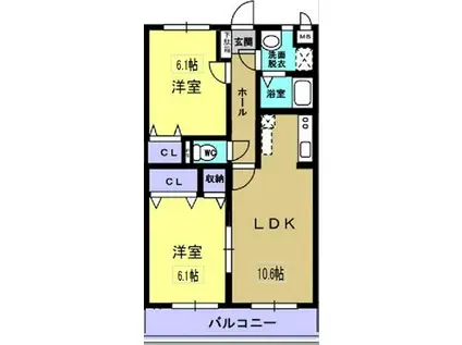 ユーミーなごみ(2LDK/3階)の間取り写真