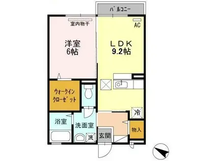 ノールヴィラージュ(1LDK/1階)の間取り写真