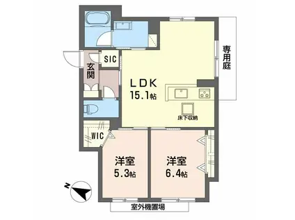 フクジュエール(2LDK/2階)の間取り写真