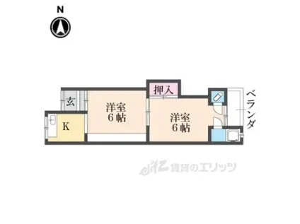 高田土庫アパートA(2DK/2階)の間取り写真