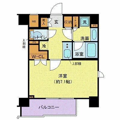 ガリシア用賀(1K/4階)の間取り写真