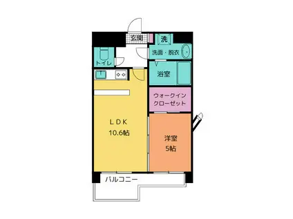 ティアラ川村(1LDK/9階)の間取り写真