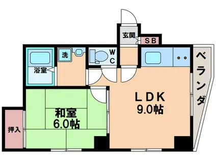 シティコート山坂(1LDK/6階)の間取り写真