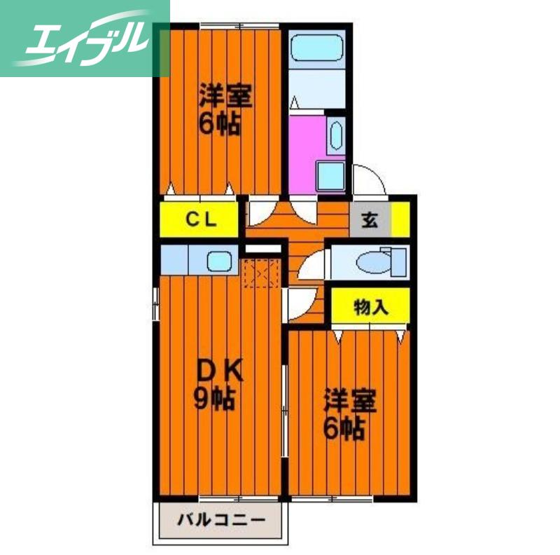 セジュール今村(2DK/2階)の間取り写真
