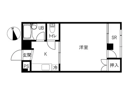 竹内ビル(1K/2階)の間取り写真