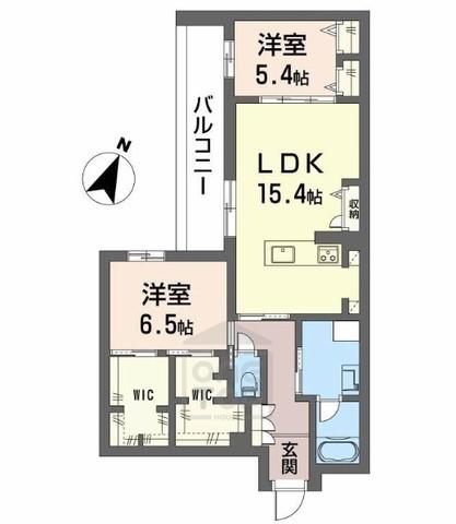 ハムステッドアレー(2LDK/3階)の間取り写真