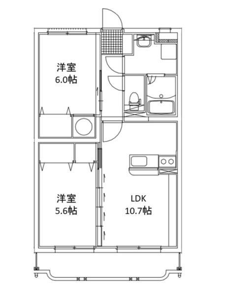 キャピタルマンション(2LDK/3階)の間取り写真