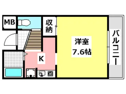 プリマヴェーラII(1K/3階)の間取り写真