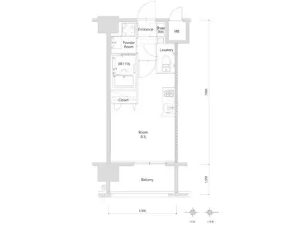 エンクレスト博多PARKSIDE(ワンルーム/2階)の間取り写真