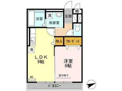 ステラII(1LDK/3階)の間取り写真