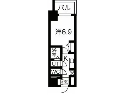 ファステート名古屋駅前ドリーム(1K/6階)の間取り写真