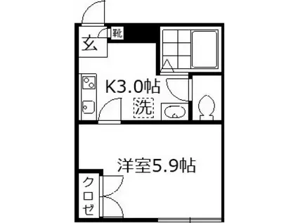 早稲田鶴巻町IMAハウス(1K/2階)の間取り写真