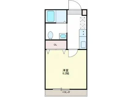 レーゲンヘートII(1K/1階)の間取り写真