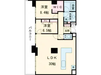 ザ・プレミア新潟駅万代(2LDK/19階)の間取り写真