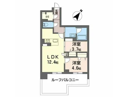 リビエナ グラン 新梅田(2LDK/10階)の間取り写真