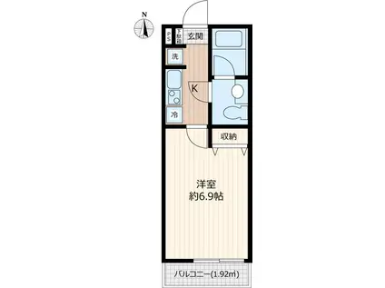 VINOSITY勝田台(1K/2階)の間取り写真