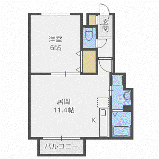 アクティN28(1LDK/4階)の間取り写真