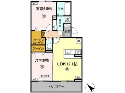TSコート広崎(2LDK/3階)の間取り写真