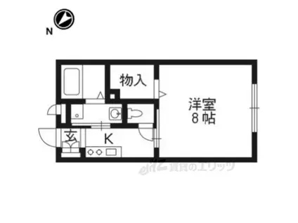 ヴィラージュ美崎(1K/1階)の間取り写真