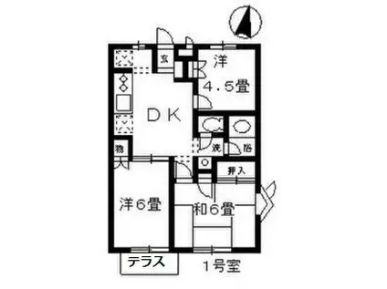 ドミールたかね(3DK/1階)の間取り写真