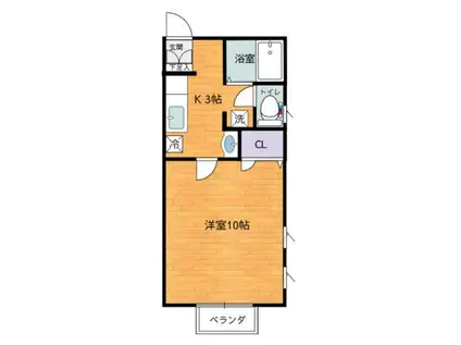 アーバンハイツ(1K/2階)の間取り写真