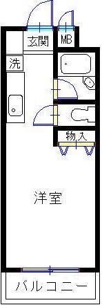 ケントクレール宮崎大工町(1K/6階)の間取り写真