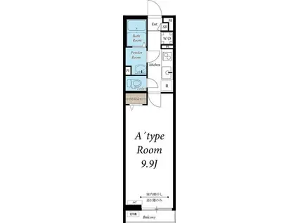 リブリ・ソレアード(1K/2階)の間取り写真