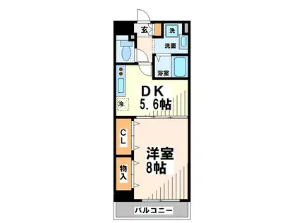 アンブローズ仙川(1DK/1階)の間取り写真
