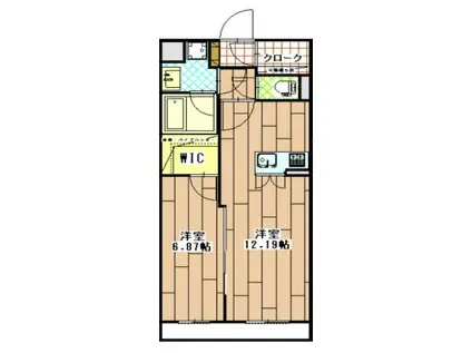 LAS CASA SAKURA(1LDK/2階)の間取り写真