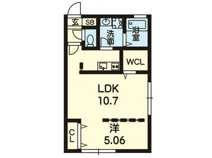 MODULOR熊本(1LDK/4階)の間取り写真
