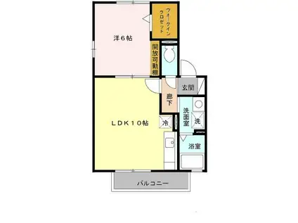 ドエル浜宮(1LDK/2階)の間取り写真