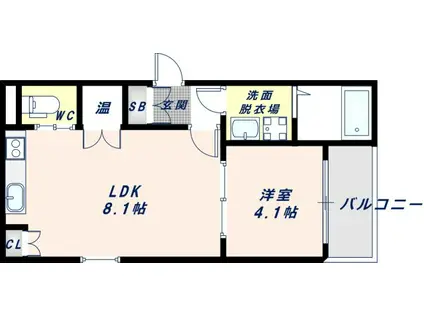 F ASECIA KOBE(1LDK/2階)の間取り写真