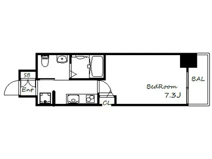 セレニテ神戸元町(1K/12階)の間取り写真