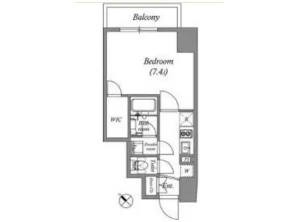 GRAN PASEO巣鴨II(1K/2階)の間取り写真