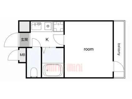 MS RESIDENCE今寺(1K/4階)の間取り写真