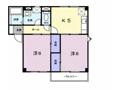フラワーヒルズ(2K/1階)の間取り写真