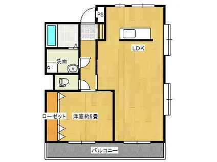レジデンス シムラ(1LDK/2階)の間取り写真