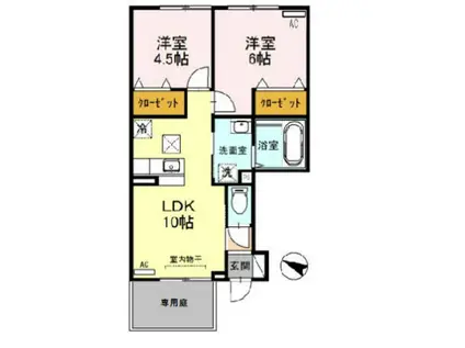 D-ROOM 松島(2LDK/1階)の間取り写真