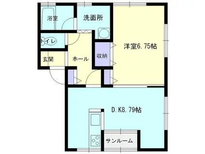 コーポ キラ・クインIII(1DK/2階)の間取り写真