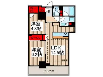 ザ・パークハウス川越タワー(2LDK/11階)の間取り写真