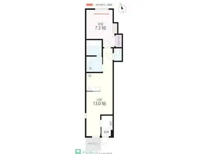 QUIET CRAB HOUSE TOGETHER新子安(1LDK/3階)の間取り写真