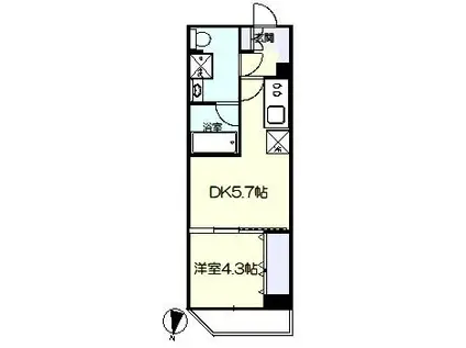 ECREDE赤羽サウス(1DK/2階)の間取り写真